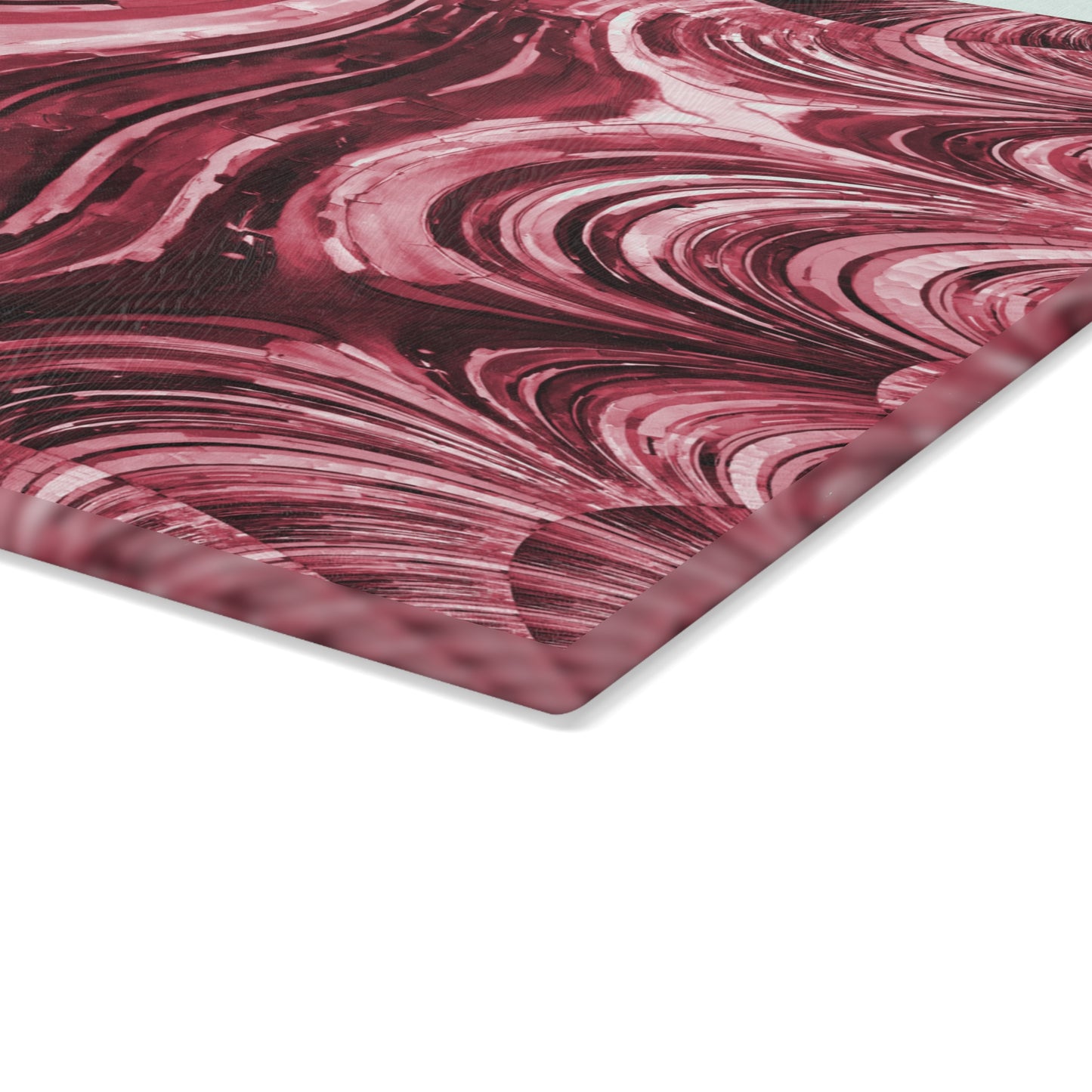 Uzi Spiral Ruby 11" x 15" Glass Cutting Board