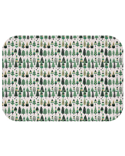 Mini Vintage Green Trees 24" x 17" Bath Mat
