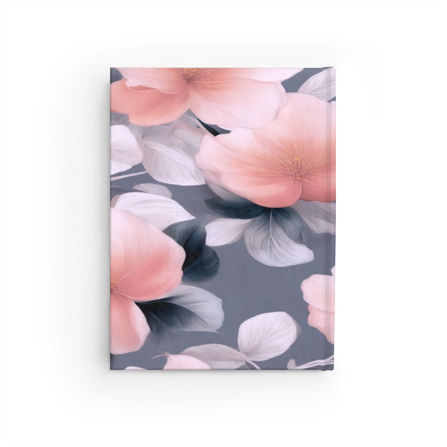 Peach and Blue Gray Floral Bunch Journal - 128 Blank pages, 5" x 7"