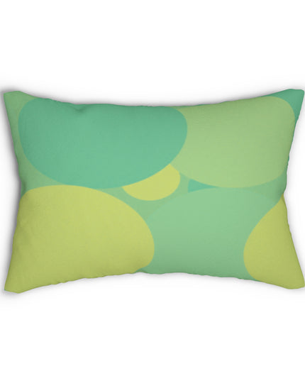Pastel Green Patches Spun Polyester Lumbar Pillow, 20" x 14"