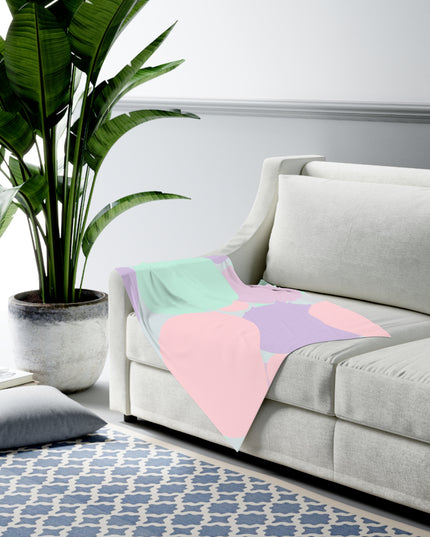 Pastel Peach and Soft Green Patches Baby Swaddle 30″×40″ Blanket