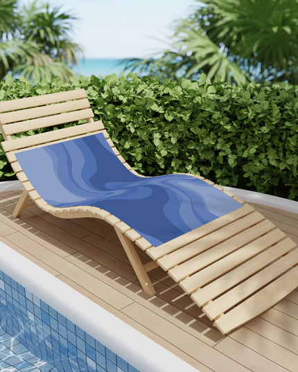Deep Blue Wavey Beach Towel, 24" x 44"