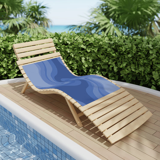 Deep Blue Wavey Beach Towel, 24" x 44"