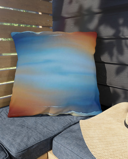 Blue Sea Red Orange Fog 20" x 20" Outdoor Pillows