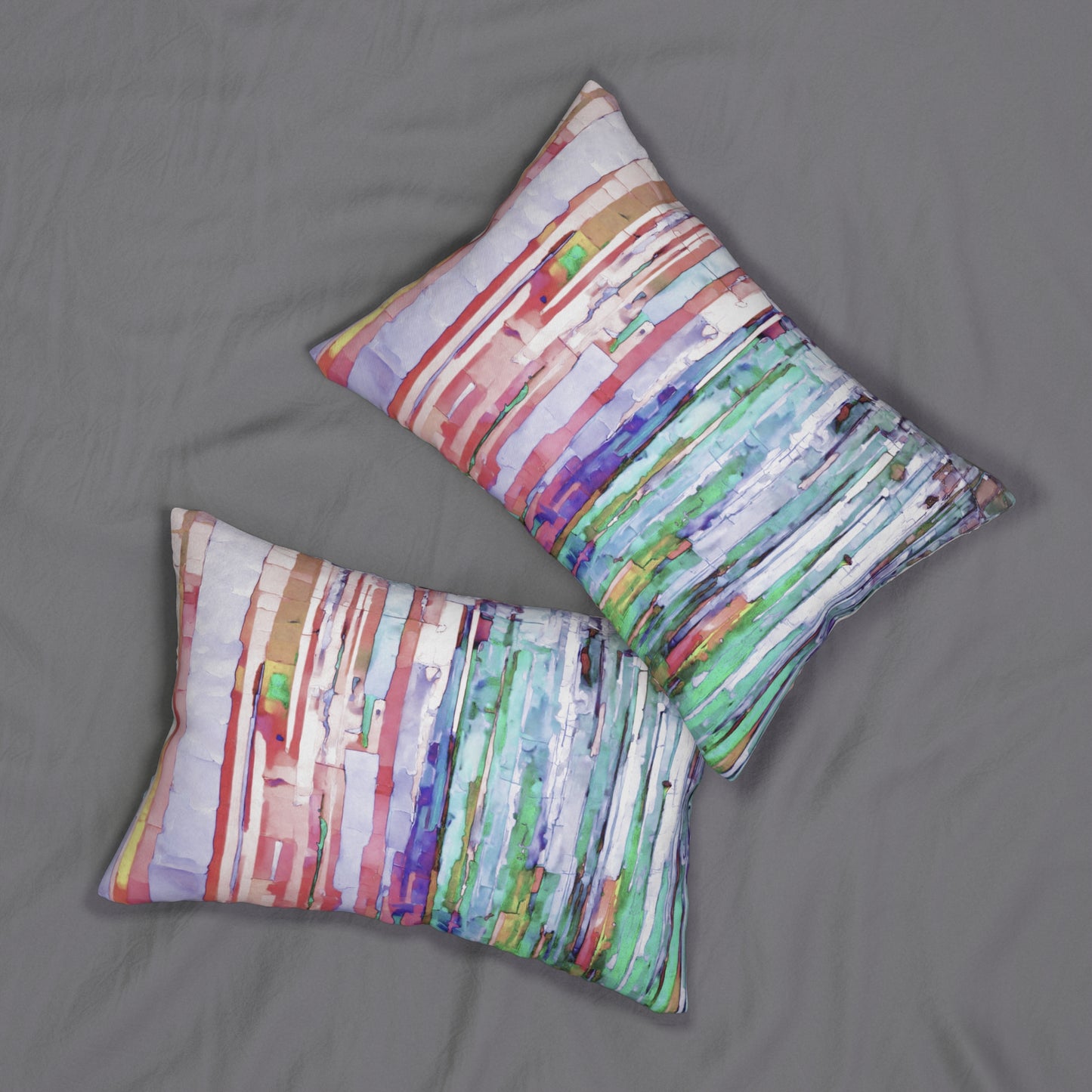 Striped Pastels Spun Polyester Lumbar Pillow, 20" x 14"