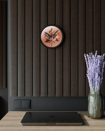 Soft Maple Leaf Acrylic Round Wall Clock, 8" x 8"