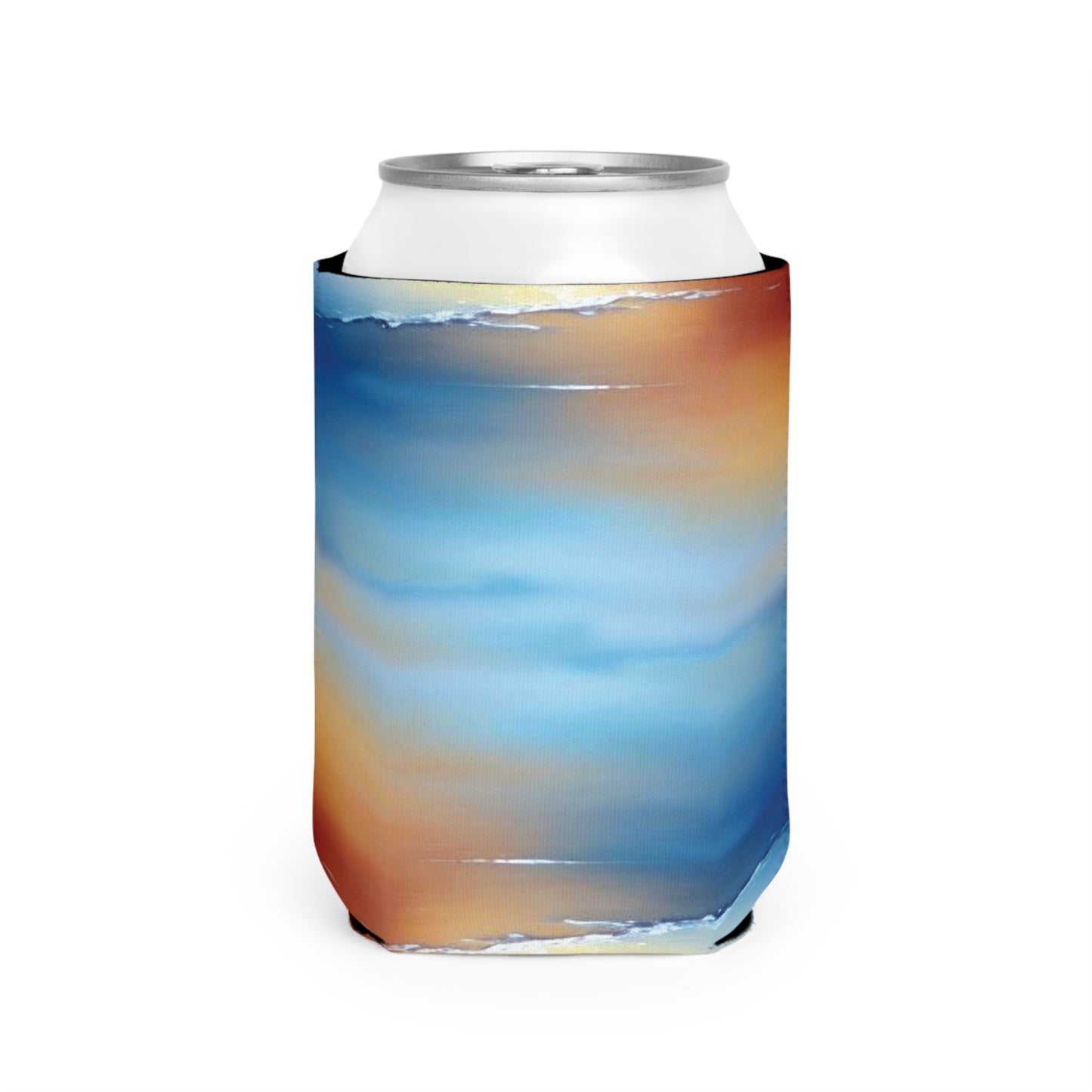 Blue Sea Red Orange Fog 12 oz Can Cooler Sleeve