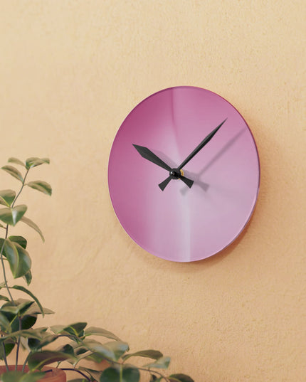 Pink Blush Fade Acrylic Round Wall Clock, 8" x 8"