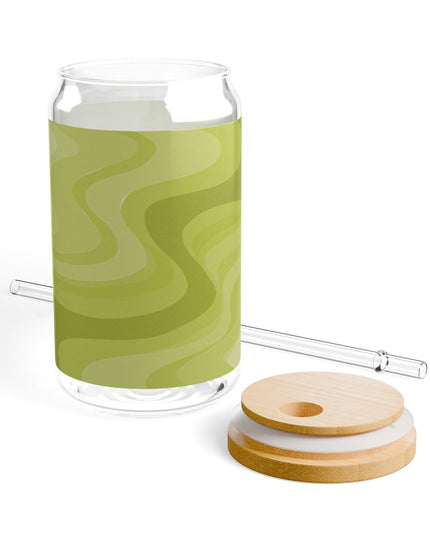 Lemon Wavey Sipper Glass, 16oz