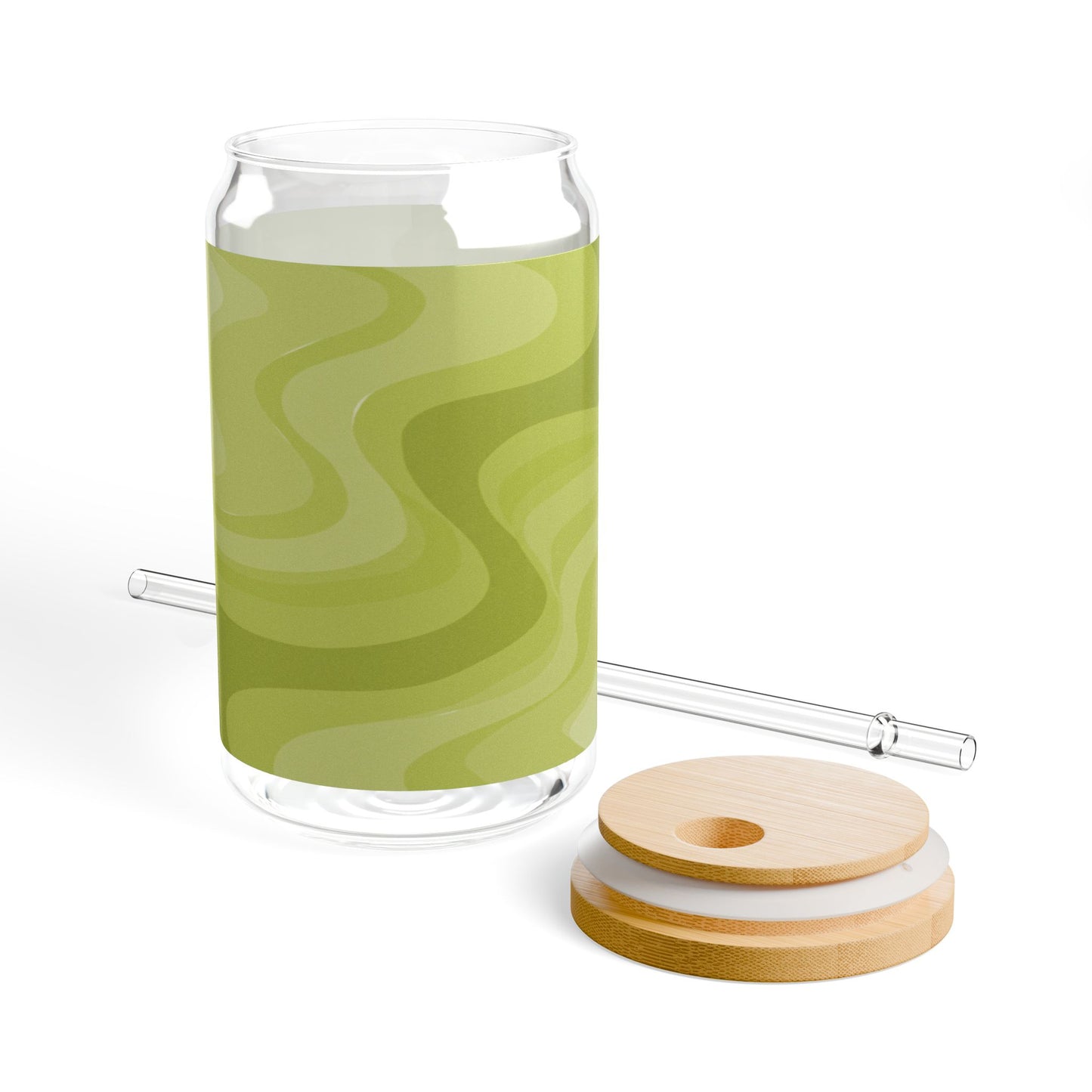 Lemon Wavey Sipper Glass, 16oz