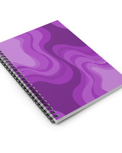 Wavey Purple Wavey Spiral Notebook - Ruled Line, 6" x 8", 118 pages