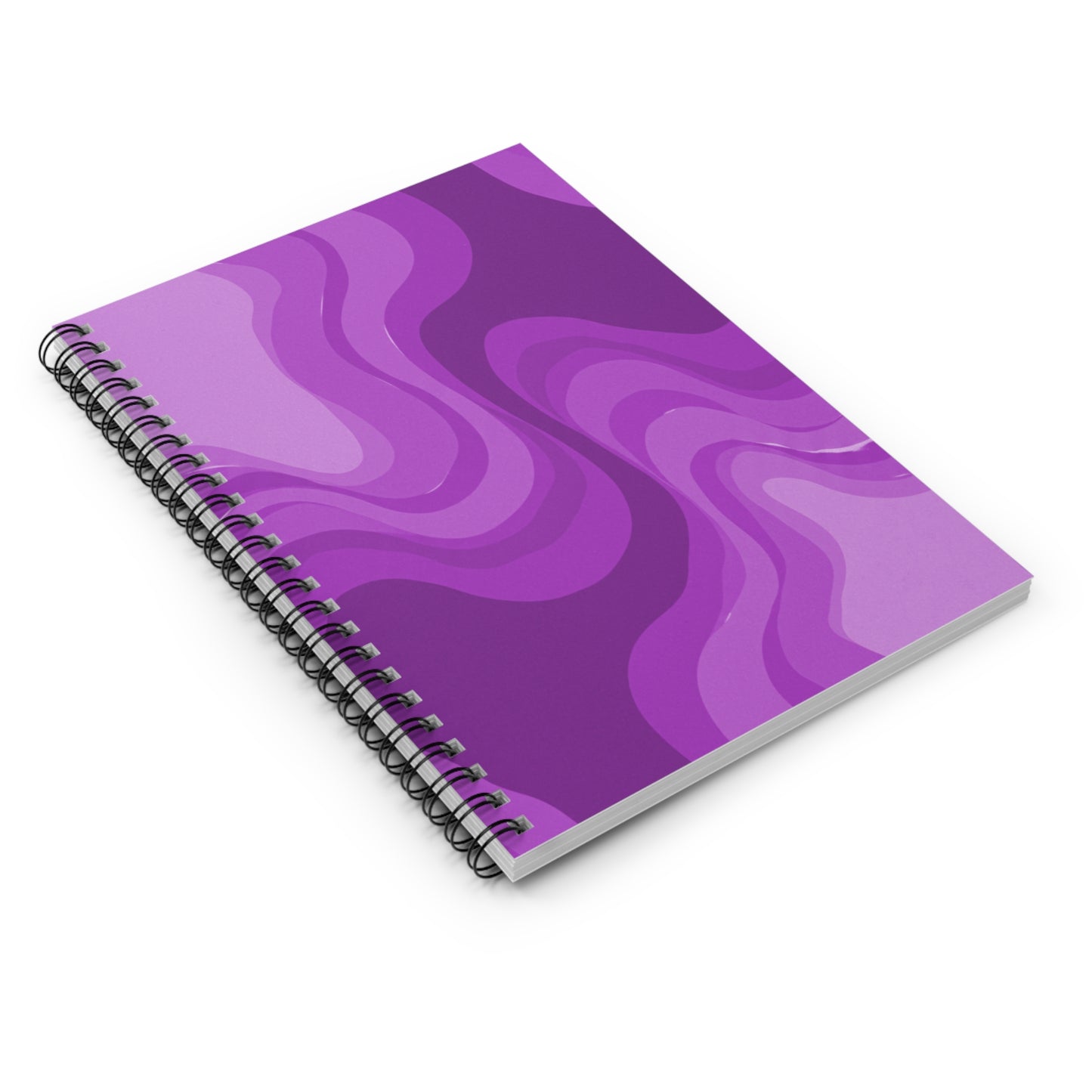 Wavey Purple Wavey Spiral Notebook - Ruled Line, 6" x 8", 118 pages