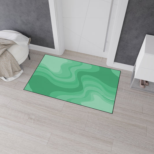 Mint Green Wavey 36" x 60" Heavy Duty Floor Mat