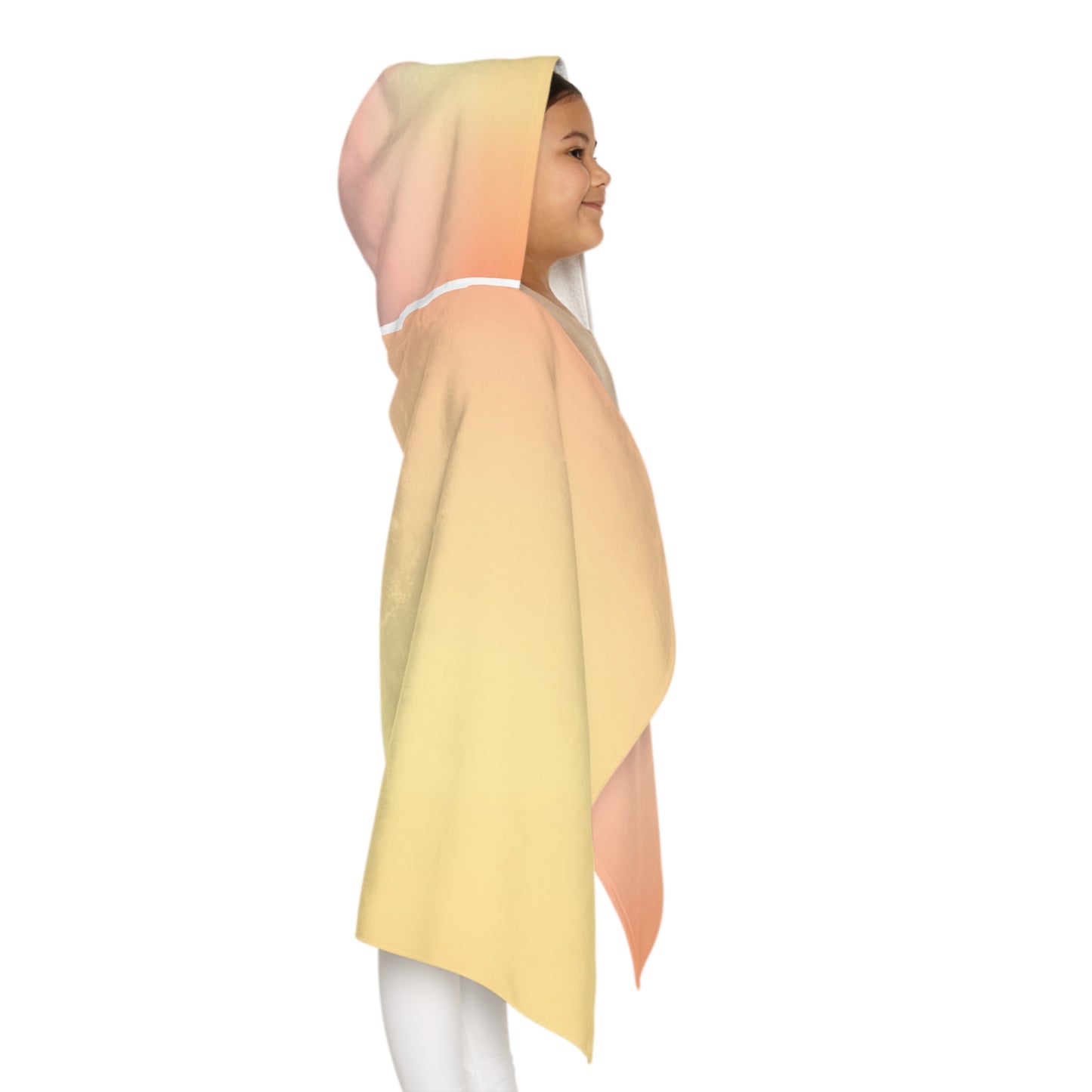 Hot Peach Fade Youth Hooded Towel, 24" x 48"