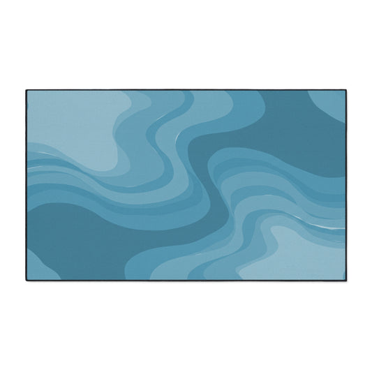 Sky Blue Wavey 36" x 60" Heavy Duty Floor Mat