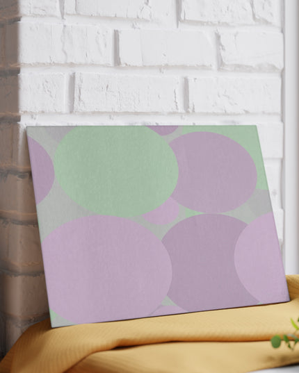 Pastel Lavender Purple and Soft Green Patches 8" x 11" Glass Cutting Board