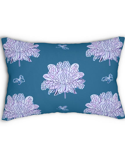 Lavender Floral Butterflies Spun Polyester Lumbar Pillow, 20" x 14"