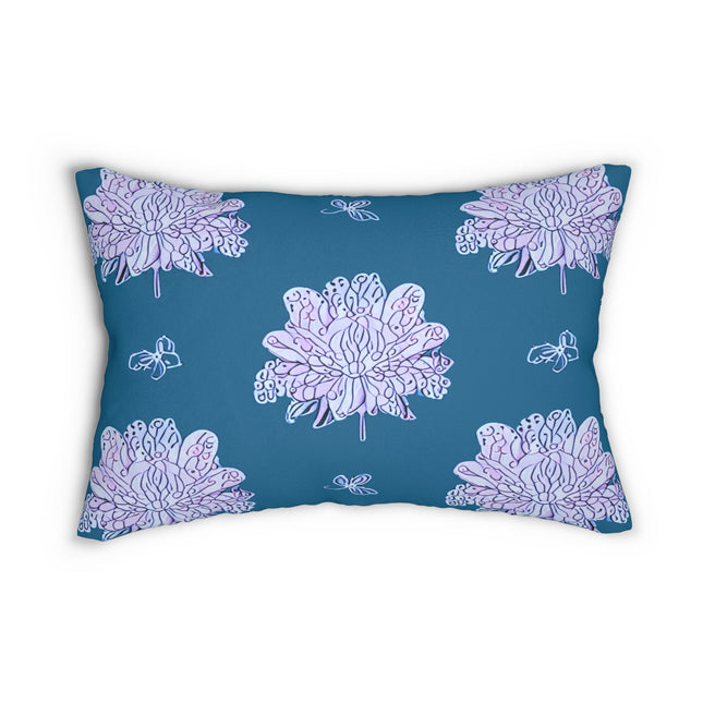 Lavender Floral Butterflies Spun Polyester Lumbar Pillow, 20" x 14"