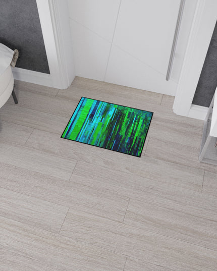 Striped Blue Green 18" x 24" Heavy Duty Floor Mat