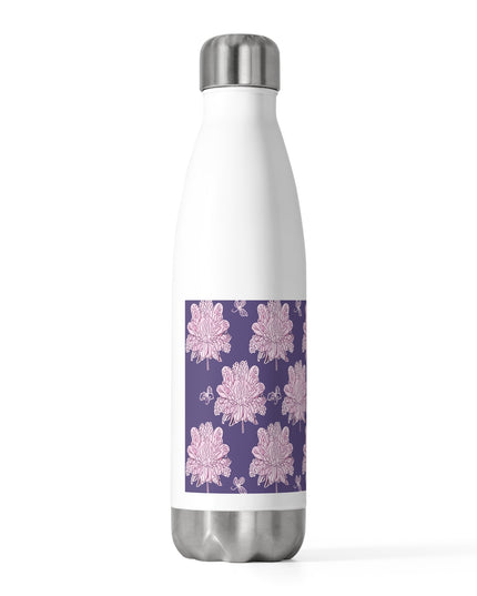 Magenta Floral Butterflies 20oz Insulated Water Bottle