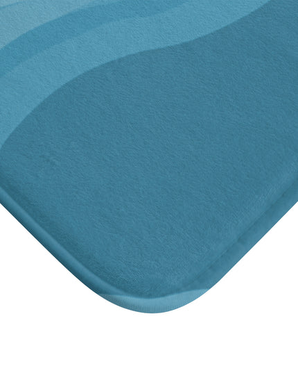 Sky Blue Wavey 34" x 21" Bath Mat