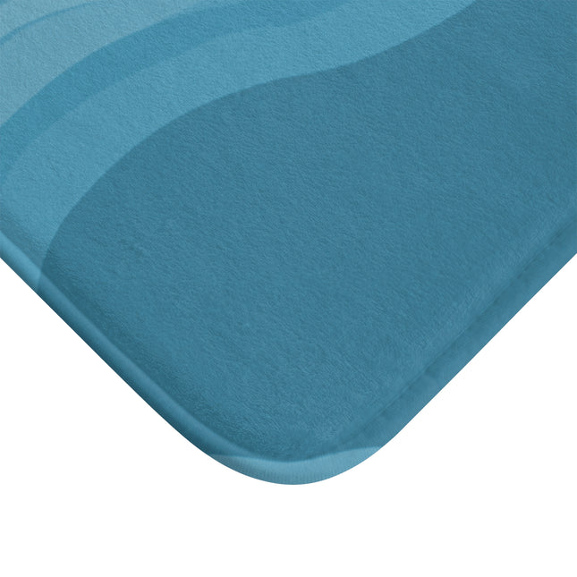 Sky Blue Wavey 34" x 21" Bath Mat