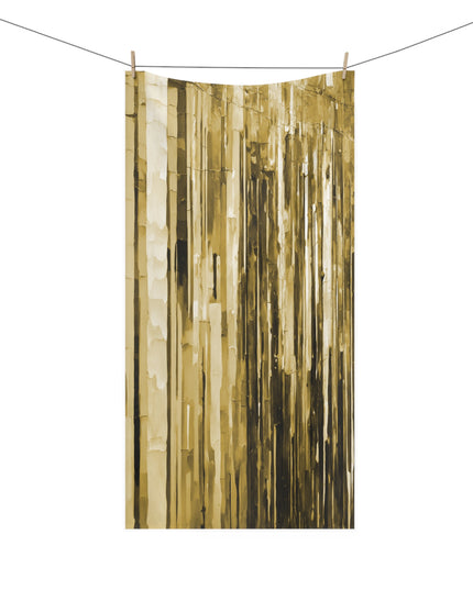 Striped Light Brown 30" x 60" Mink-Cotton Towel (50% polyester, 50% cotton)