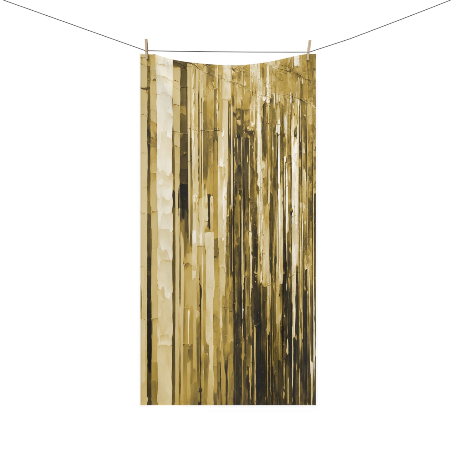 Striped Light Brown 30" x 60" Mink-Cotton Towel (50% polyester, 50% cotton)