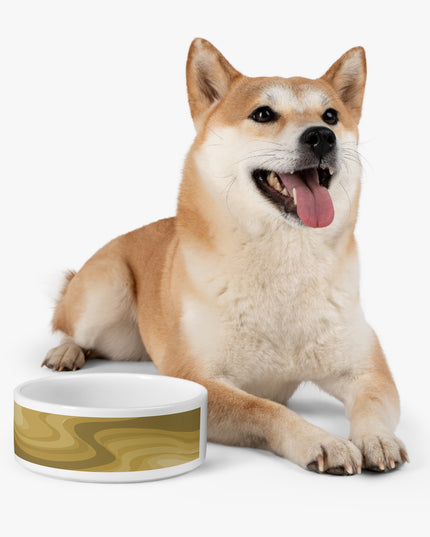 Brown Wavey 16 oz Pet Bowl