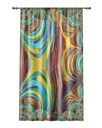 Uzi Spiral Alpha Sheer Window Curtain, 50" x 84", partially transparent