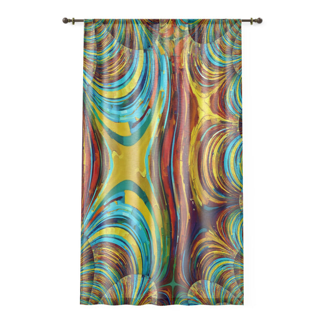 Uzi Spiral Alpha Sheer Window Curtain, 50" x 84", partially transparent