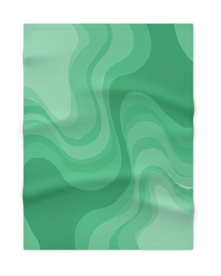 Mint Green Wavey Soft Fleece Baby Blanket, 30" x 40"