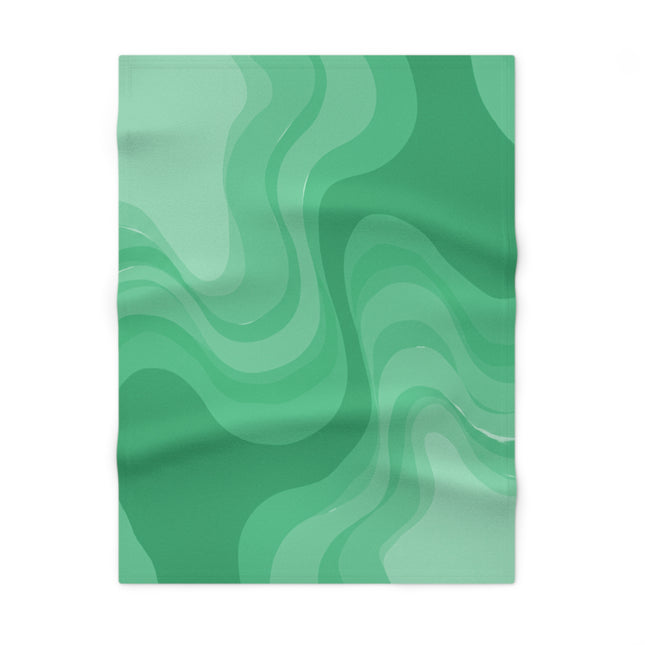 Mint Green Wavey Soft Fleece Baby Blanket, 30" x 40"