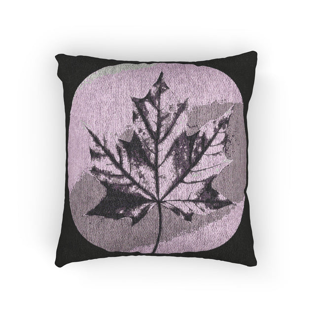 Purple Maple Leaf Woven Pillow, 17" x 18"