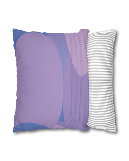 Pastel Purple Family Patches Spun Polyester Square Pillowcase, 14" x 14"