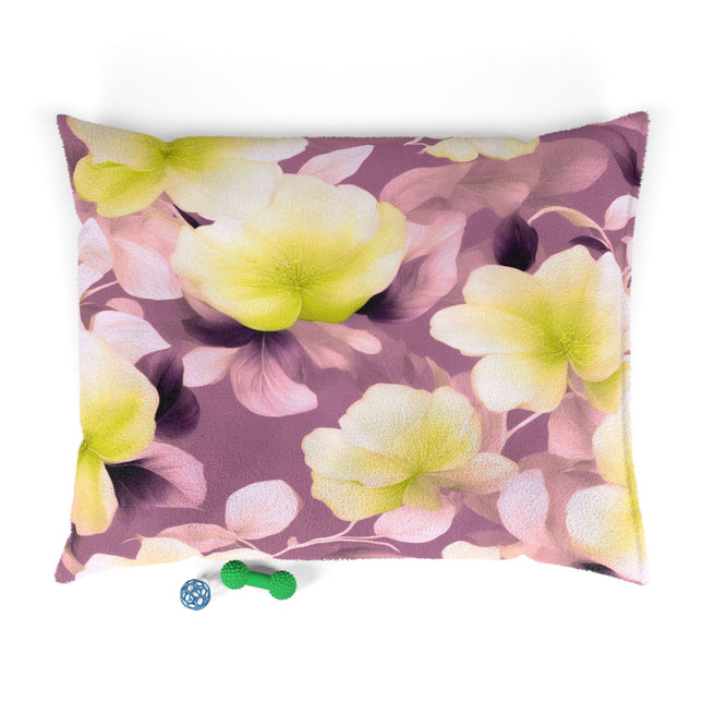 Lemon Blossom Floral Bunch Pet Bed, 50" × 40"
