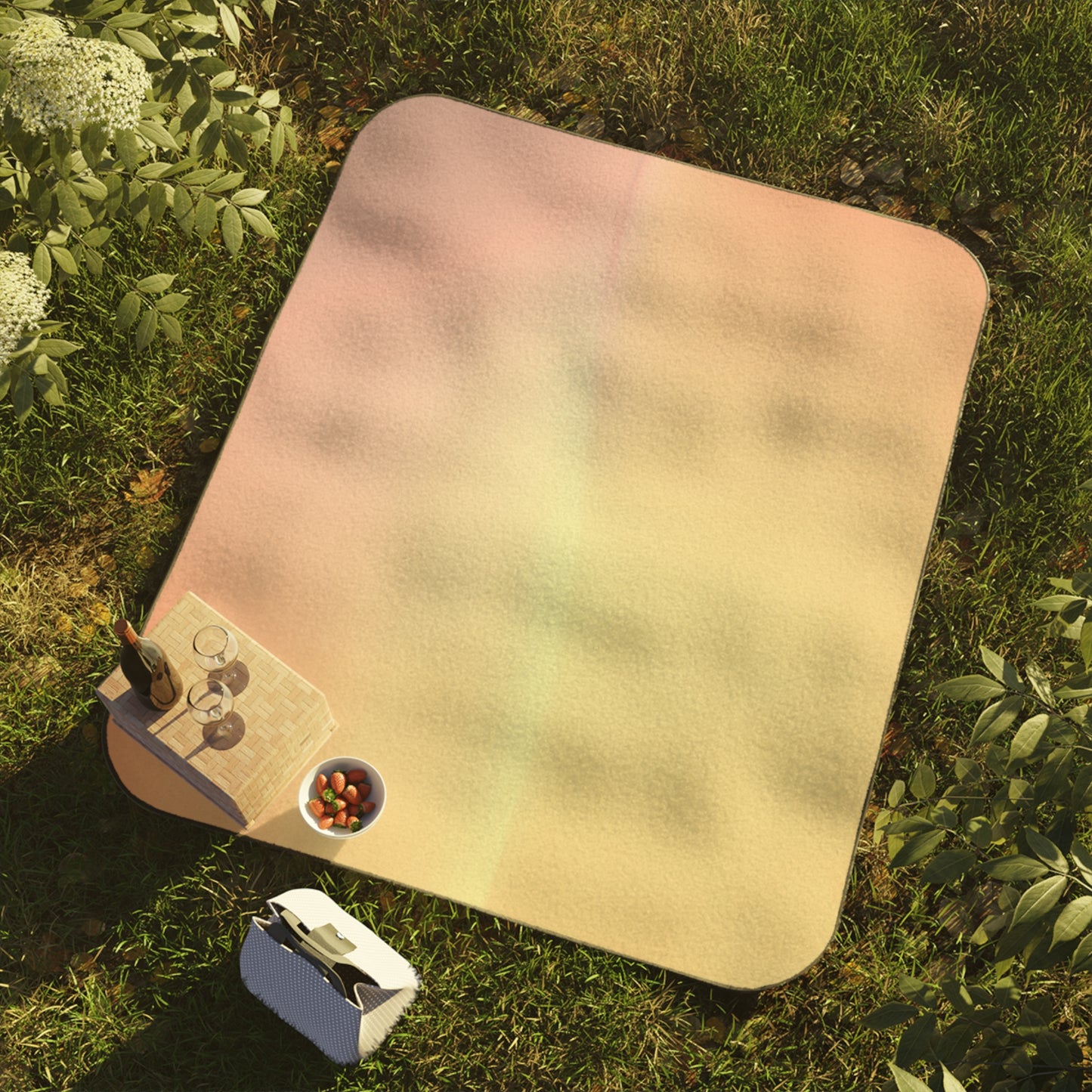 Hot Peach Fade 61" × 51" Picnic Blanket