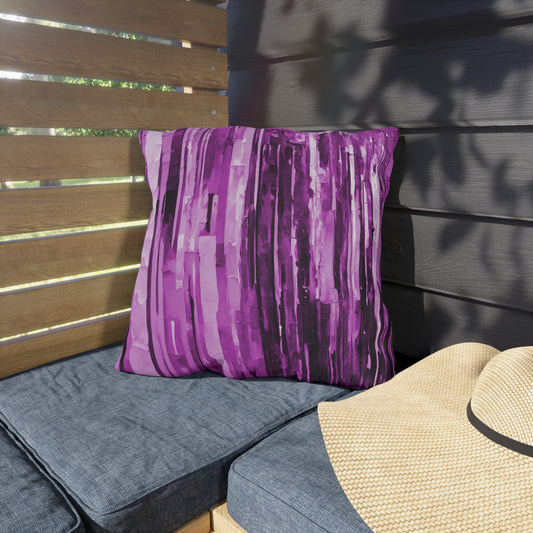 Striped Powder Lavender Fade 18" x 18" Outdoor Pillow