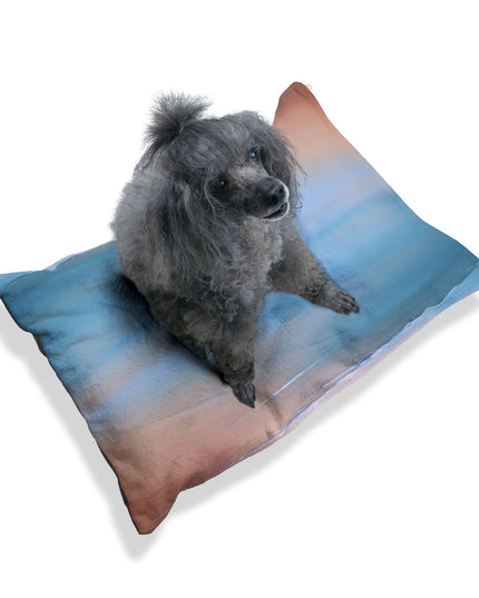 Blue Sea Peach Fog 28" × 18" Pet Bed
