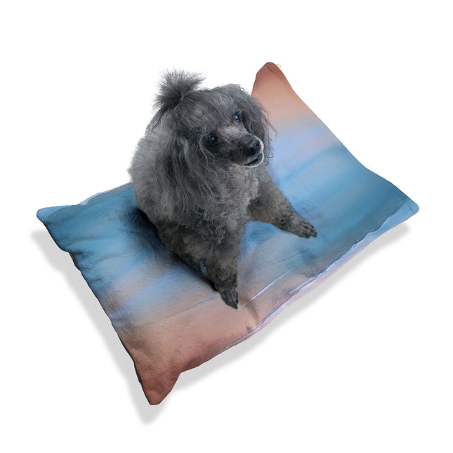 Blue Sea Peach Fog 28" × 18" Pet Bed