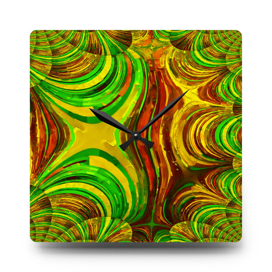 Uzi Spiral Beta Acrylic Wall Clock, Round or Square, 10.75" x 10.75"