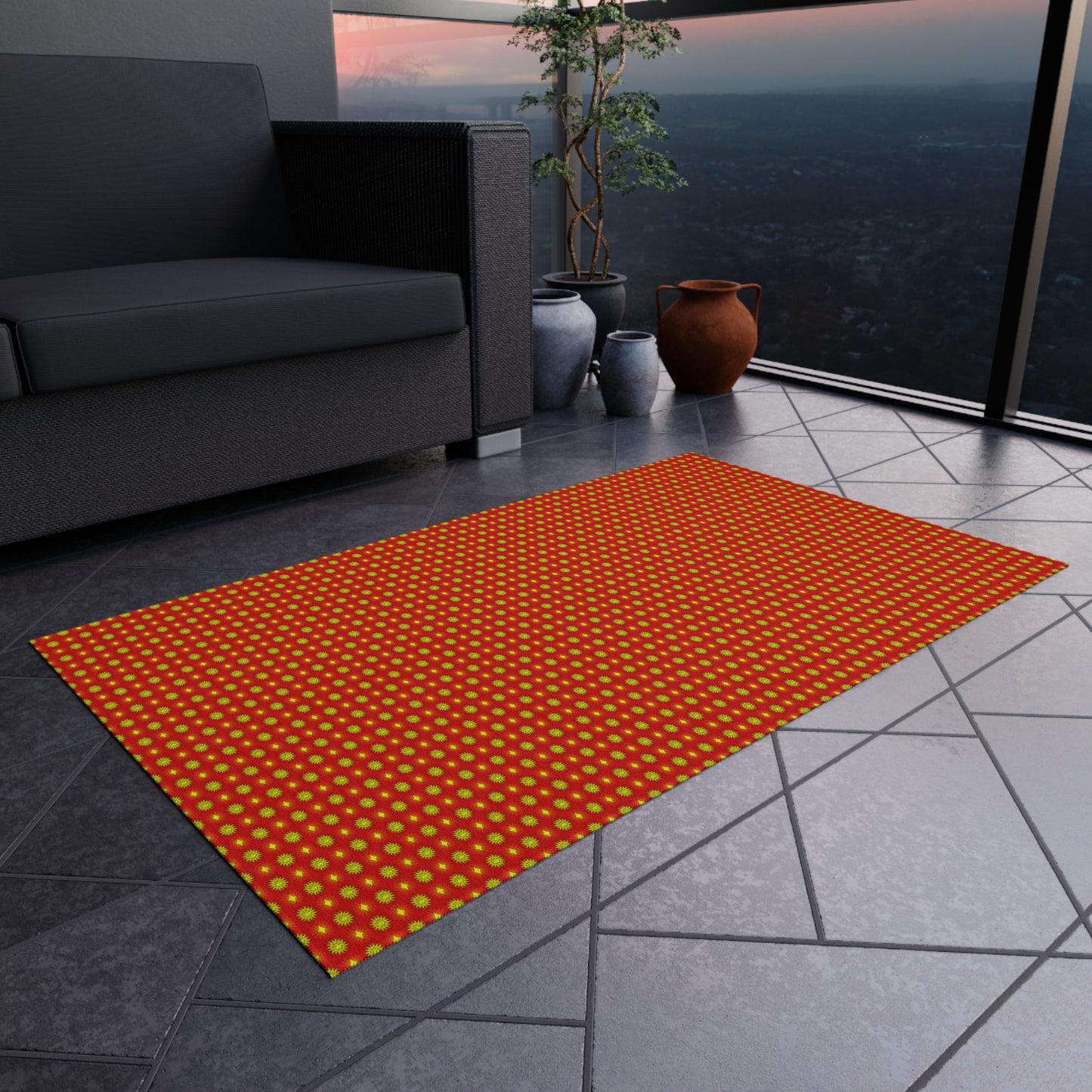 Late Evening Star-crossed Bodies Outdoor Rug, 36" x 60"