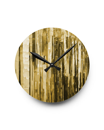 Striped Light Brown Acrylic Round Wall Clock, 8" x 8"