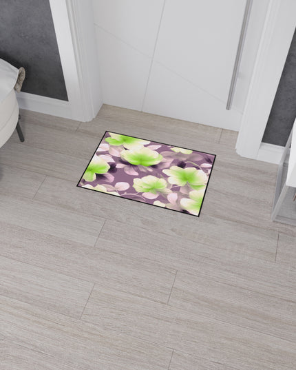 Lime Lavender Floral Bunch Heavy Duty Floor Mat, 18" x 27"