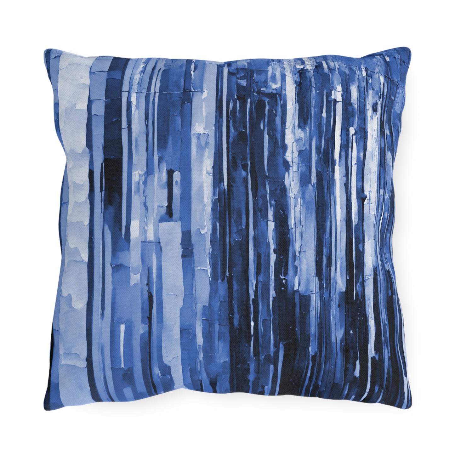 Striped Deep Blue Pastel 16" x 16" Outdoor Pillow