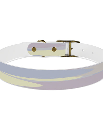 Pastel Soft Blue and Soft White Patches Large Dog Collar