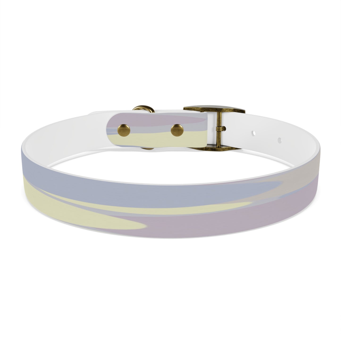 Pastel Soft Blue and Soft White Patches Large Dog Collar