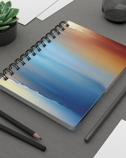 Blue Sea Red Orange Fog Spiral Bound Journal, 5" x 7" 150 pages