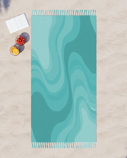 Tif Green Wavey 38" × 81" Boho Beach Cloth