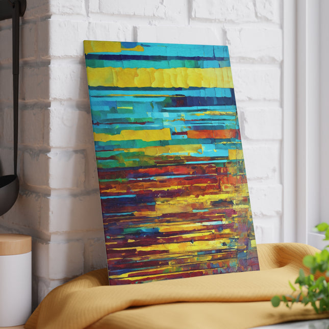 Striped Alpha 8" x 11" Glass Cutting Board